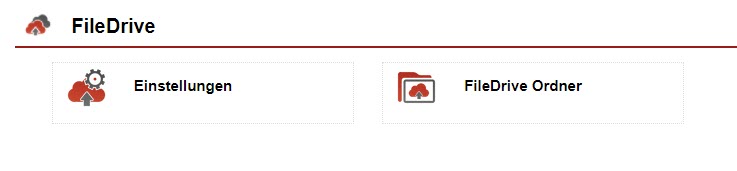 Screenshot Einstellungsbereich „FileDrive“