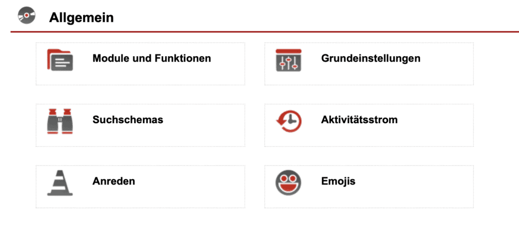 Screenshot „Allgemein“
