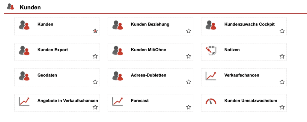 Screenshot Statistikbereich „Kunden“