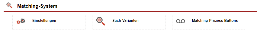 Screenshot Einstellungsbereich „Matching-System“
