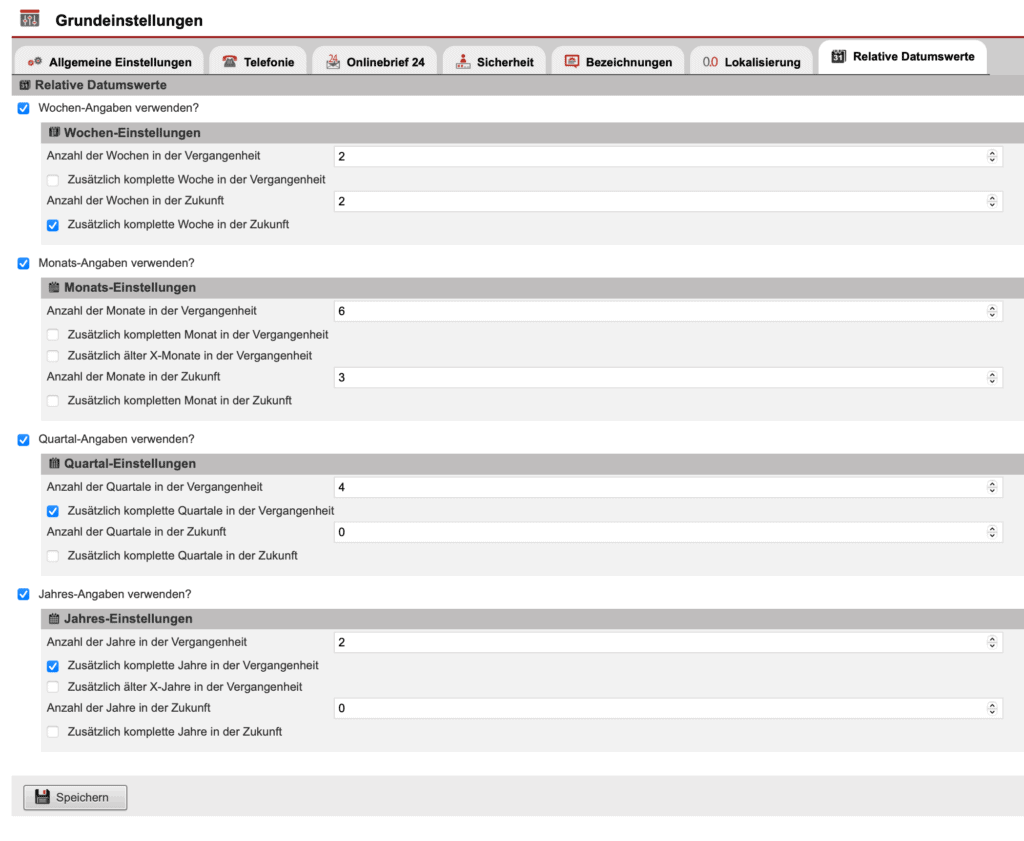 Screenshot Reiter „Relative Datumswerte“