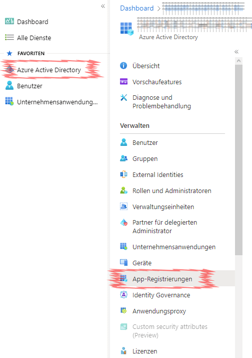 Screenshot Azure Active Directory