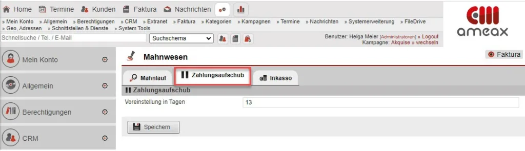 Screenshot Reiter „Zahlungsaufschub“